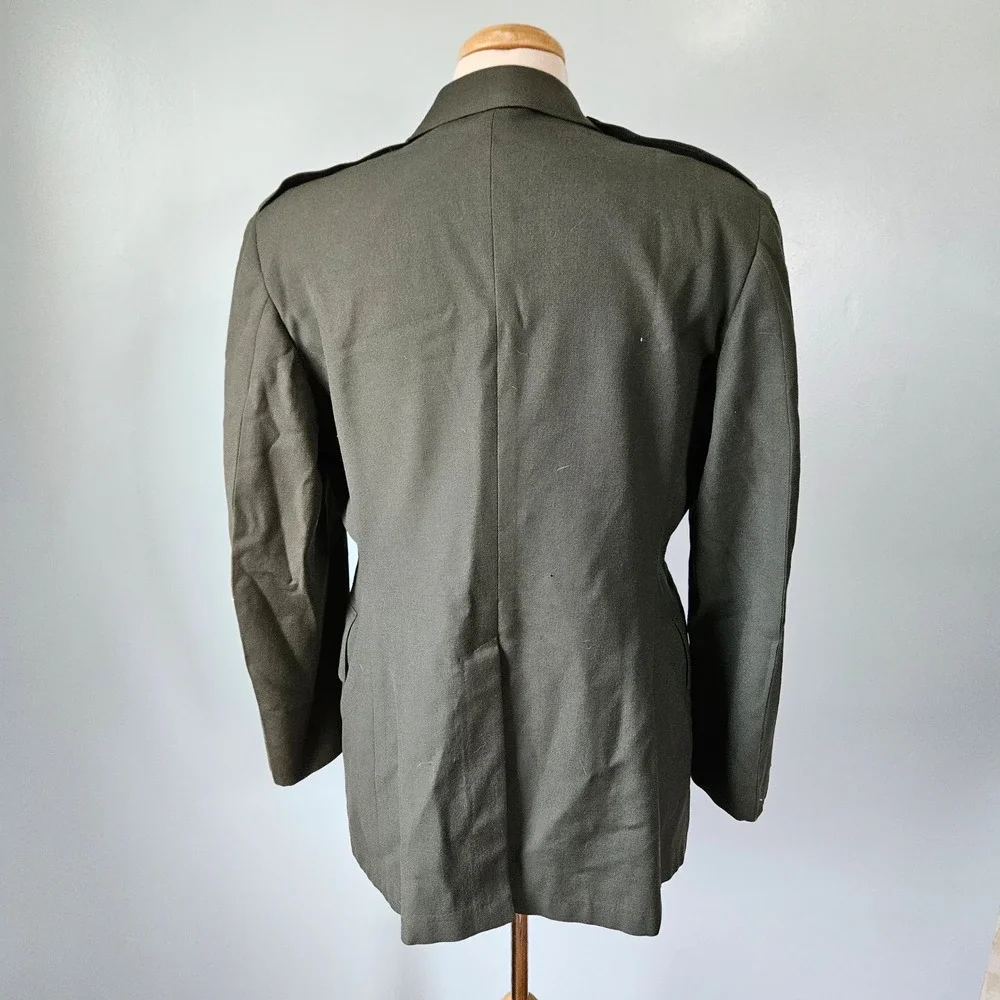 Vtg 1956 US Army Green 44 Wool Serge Dress Uniform Jacket 43R Newell Clothing